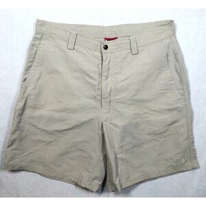 The North Face Cargo Shorts Khaki Tan 100% Nylon Outdoors Hiking Men's Size 36